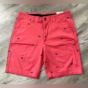 St. John's Bay Salmon Fish Cotton Flat Front Shorts Men's 34 New With Tags